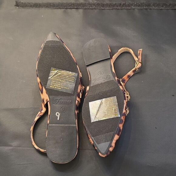 BRAND NEW FOREVER LEOPARD PRINT WOMENS SLINGBACK POINTED TOE WITH BUCKLE… - Picture 15 of 16